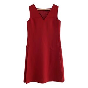 Jil Sander V-Neck Red Mini Dress